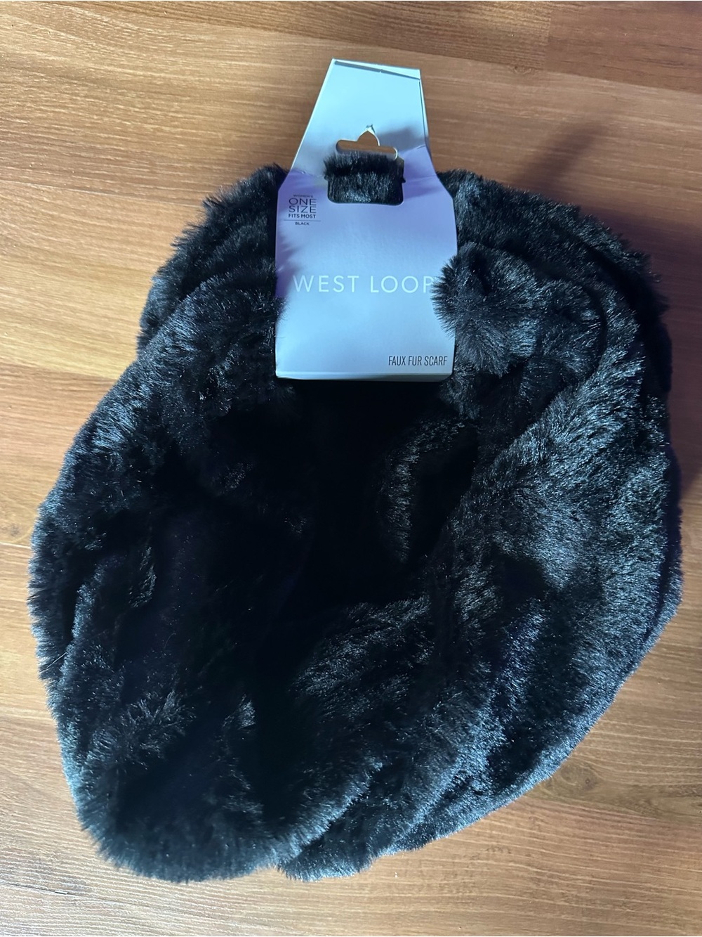 West Loop Black Faux Fur Infinity Scarf